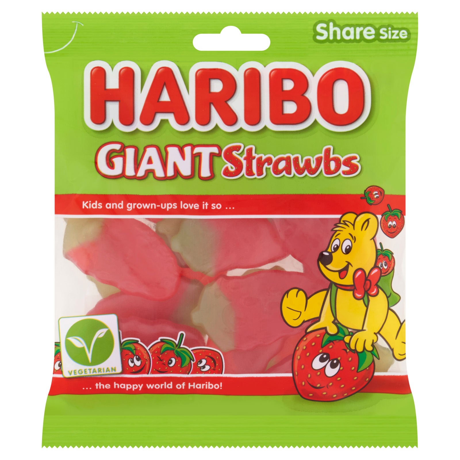 HARIBO Giant Strawbs Bag 175g 08/2024 | High Quality Chocolate & Sweets Online - Product Image HARIBO Giant Strawbs Bag 175g 08/2024 | High Quality Chocolate & Sweets Online - Product Image